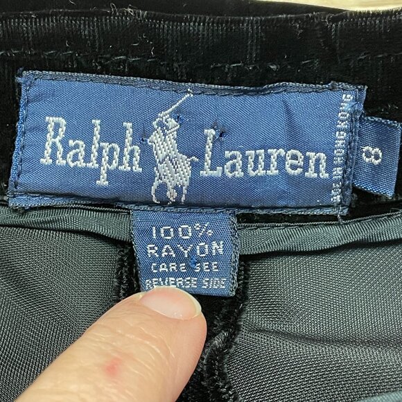 Ralph Lauren Vintage Womens Old Money Velvet Maxi Full Skirt 8 Circle Hong Kong - Picture 7 of 9